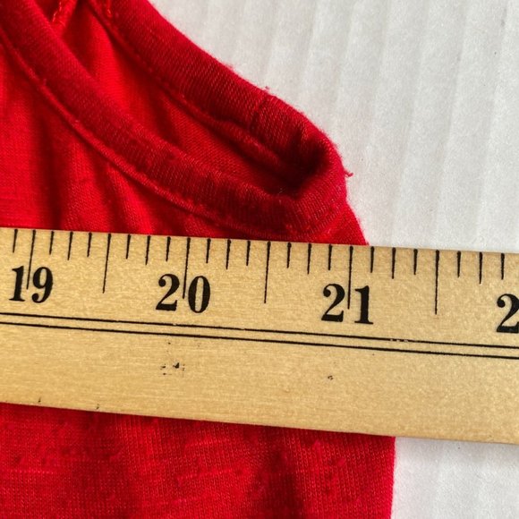 Style & Co Red Mixed Media Knit Top with Embroidered Chiffon Overlay Size XXL - Picture 8 of 9